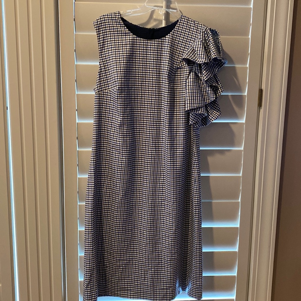 Banana Republic Ruffled-shoulder stealth dress